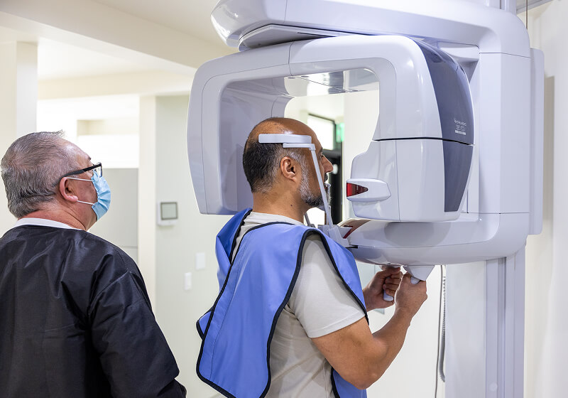 patient getting x-rays at Farsio Dental Specialty Group