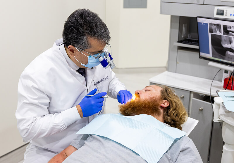 patient receiving dental care at Farsio Dental Specialty Group in Laguna Beach, CA